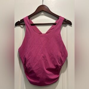 AVIA Women’s SoftSculpt Ruched Sport Bra Hot Pink